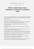 HCQM - Quality Improvement, Management, & Assurance. Exam Study Guide.