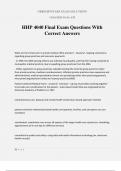 HHP 4040 Final Exam Questions With Correct Answers