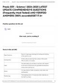 Praxis 5511 - Science | 2024-2025 LATEST UPDATE COMPREHENSIVE QUESTIONS (Frequently Most Tested) AND VERIFEID ANSWERS (100% accurate)|GET IT A+