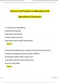 Drivers Ed Permit Certification Test Actual 75 Questions (2024 / 2025) Actual Questions and Verified Answers, 100% Guarantee Pass