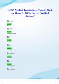 HOSA Medical Terminology (2024/ 2025 Update) Qs & As| Grade A| 100% Correct (Verified Answers)