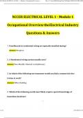 NCCER ELECTRICAL LEVEL 1 - Module 1 Occupational Overview The Electrical Industry (2024 / 2025) Actual Questions and Verified Answers, 100% Guarantee Pass