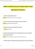 OHIO Lead Risk Assessor Study Guide Terms (2024 / 2025) Actual Questions and Verified Answers, 100% Guarantee Pass