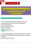 (2023 / 2024) RN Nutrition Proctored ATI Retake Exam with Questions and Verified Answers, 100% Guarantee Pass