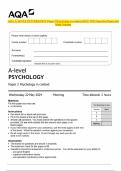 AQA A-LEVEL PSYCHOLOGY Paper 2 Psychology in context MAY 2024 Question Paper and Mark Scheme