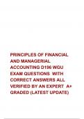 PRINCIPLES OF FINANCIAL AND MANAGERIAL ACCOUNTING D196 WGU EXAM QUESTIONS  WITH CORRECT ANSWERS ALL VERIFIED BY AN EXPERT  A+ GRADED (LATEST UPDATE)