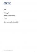 OCR GCE Biology A H420/03: Unified biology A Level Mark Scheme for June 2024