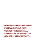 D196 WGU PRE-ASSESSMENT EXAM QUESTIONS  WITH CORRECT ANSWERS ALL VERIFIED BY AN EXPERT  A+ GRADED (LATEST UPDATE)