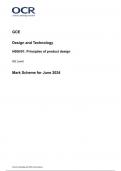 OCR GCE Design and Technology H006/01: Principles of product design AS Level Mark Scheme for June 2024 