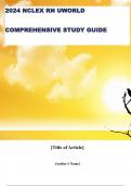 NCLEXRN COMPREHENSIVE 2024 //RN NCLEX UWORLD COMPREHESIVE 