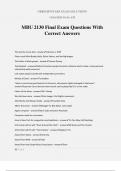 MBU 2130 Final Exam Questions With Correct Answers