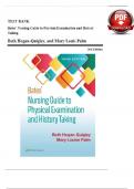 Test Bank for Bates Nursing Guide to Physical Examination and History Taking, 3rd Edition by Hogan Quigley, 9781975161095, Covering Chapters 1-24 | Includes Rationales