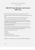 MELNIC Exam Questions And Answers 100% Pass