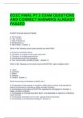 EOSC FINAL PT 2 EXAM QUESTIONS AND CORRECT ANSWERS ALREADY PASSED 