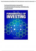 Test Bank & Solution Manual for Fundamentals of investing, 14th Edition by Scott B. Smart, All Chapters ||Complete A+ Guide