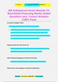 MA Salesperson Exam Module 10:  Real Estate Financing Mostly Tested  Questions and Correct Answers (100% Pass