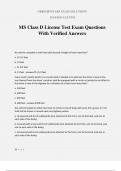 MS Class D License Test Exam Questions With Verified Answers