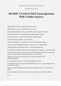 MS DMV CLASS D TEST Exam Questions With Verified Answers