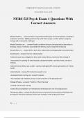 NURS 525 Psych Exam 1 Questions With Correct Answers