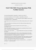 NAO VOLUME 3 Exam Questions With Verified Answers