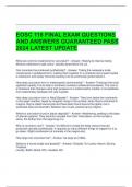 EOSC 118 FINAL EXAM QUESTIONS AND ANSWERS GUARANTEED PASS 2024 LATEST UPDATE 