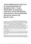 TEXAS ADMINISTRATIVE CODE TITLE 28. TEXAS DEPARTMENT OF INSURANCE PART 1. TEXAS DEPARTMENT OF INSURANCE CHAPTER 34. STATE FIRE MARSHAL SUBCHAPTER E. FIRE EXTINGUISHER AND INSTALLATION 28 TAC §§34.501-34.524 QUESTIONS AND CORRECT DETAILED ANSWERS WITH RATI