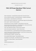 NSG 229 Exam Questions With Correct Answers