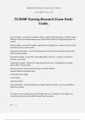 NUR400 Nursing Research Exam Study Guide.