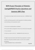 RDN Exam: Principles of Dietetics (eatrightPREP) Practice Questions and Answers 100% Pass