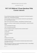 NUT 115-Midterm 2 Exam Questions With Correct Answers