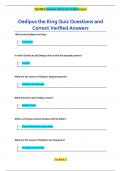 Oedipus the King Quiz Questions and  Correct Verified Answers