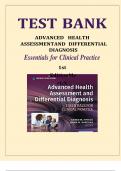 Advanced Health Assessment and Differential Diagnosis Essentials for Clinical Practice 1st Edition Myrick Test Bank NEW 2025 Latest Updated Test Bank.