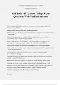 Rad Tech 146 Cypress College Exam Questions With Verified Answers