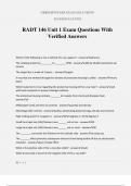 RADT 146 Unit 1 Exam Questions With Verified Answers