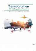 Test Bank For Transportation A Global Supply Chain Perspective 10th Edition By Novack, Gibson, Suzuki (All Chapters) Latest Version A+