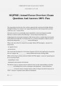 SEJPME (Armed Forces Overview) Exam Questions And Answers 100% Pass