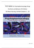 TEST BANK For Psychopharmacology Drugs  the Brain and Behavior 4th Edition By Meyer Nursing, Verified Chapters 1 - 20