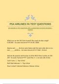 PSA AIRLINES FA TEST QUESTIONS WITH GUARANTEED ACCURATE ANSWERS |VERIFIED