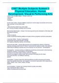 CSET Multiple Subjects Subtest 3 Physical Education, Human Development, Visual & Performing Arts exam questions with correct answers with complete A+solution 2024/2025