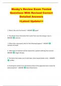 Mosby's Review Exam Tested  Questions With Revised Correct  Detailed Answers   >Latest Update>> 