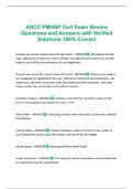 ANCC PMHNP Cert Exam Review Questions and Answers with Verified Solutions 100% Correct