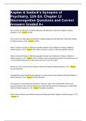 Kaplan & Sadock-s Synopsis of Psychiatry, 11th Ed. Chapter 12 Neurocognitive Questions and Correct