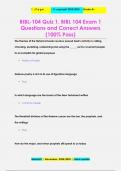 BIBL-104 Quiz 1, BIBL 104 Exam 1 Questions and Correct Answers (100% Pass)