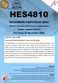 HES4810 PORTFOLIO (COMPLETE ANSWERS) 2024 - DUE 27 November 2024