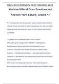 Medicine UWorld Exam Questions and Answers 100% Solved | Graded A+