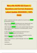 Maryville NURS 623 Exam 4 | Questions and Correct Answers | Latest Update 2024/2025 | 100% PASS