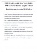 NRF Customer Service Chapter 3 Exam Questions and Answers 100% Solved