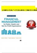 Solution Manual for Financial Management for Public Health, and Not-for-Profit Organizations 7th Edition by Finkler, Calabrese & Smith Verified Chapters 1 - 15, Complete