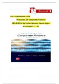 Solution Manual for Principles of Corporate Finance 14th Edition by Richard Brealey, Stewart Myers, Complete Chapters 1 - 34, Verified Newest Version