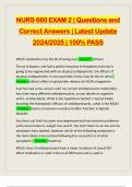 NUR 660 FINAL EXAM | Questions and Correct Answers | Latest Update 2024/2025 | 100% PASS